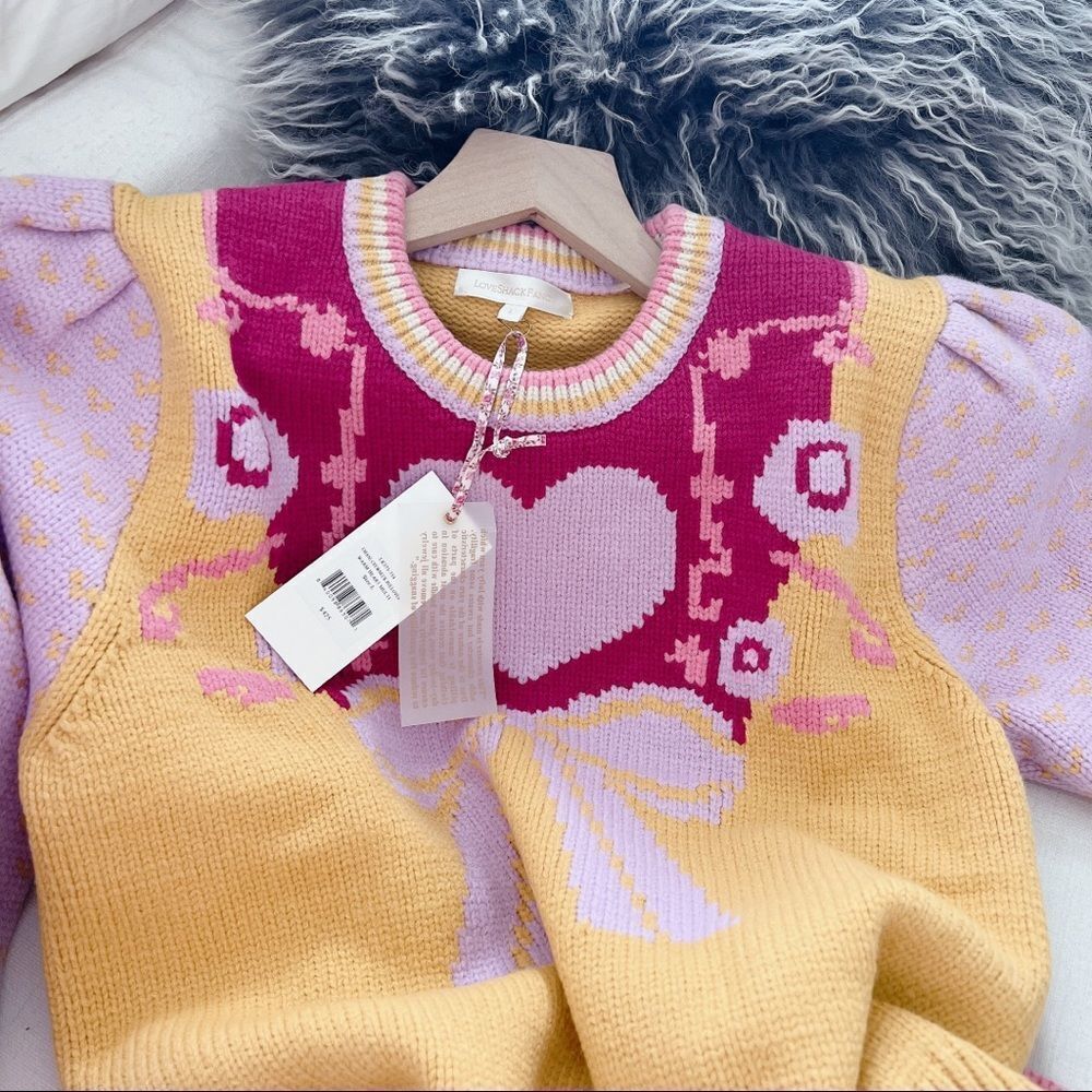 LOVESHACKFANCY Emani Crewneck Sweater - Picture 13 of 14